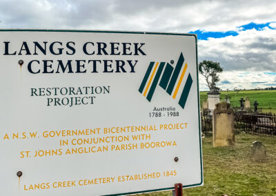 Langs Creek Cemetery Info Board