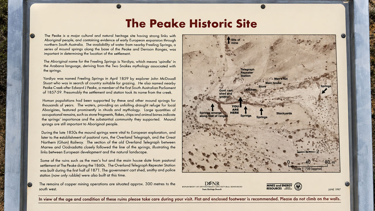 The Peake Historic Site Information Board