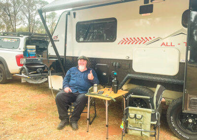 Boofhead Dave Having A Beer At The Free Camp In Wyalong NSW